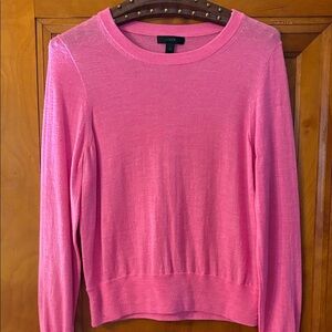 J. Crew Vibrant Pink Crew Neck Sweater